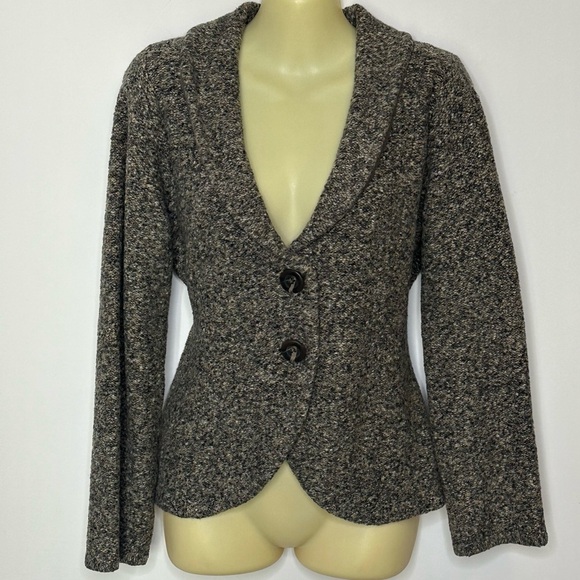 CAbi V-neck Two Button Knit Quarter Sleeve Jacket size M - Picture 1 of 7